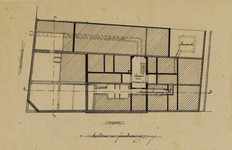 216870 Plattegrond van de kelder met de fundering van het ontwerp voor een nieuw gebouw voor de Sociëteit Sic Semper ...